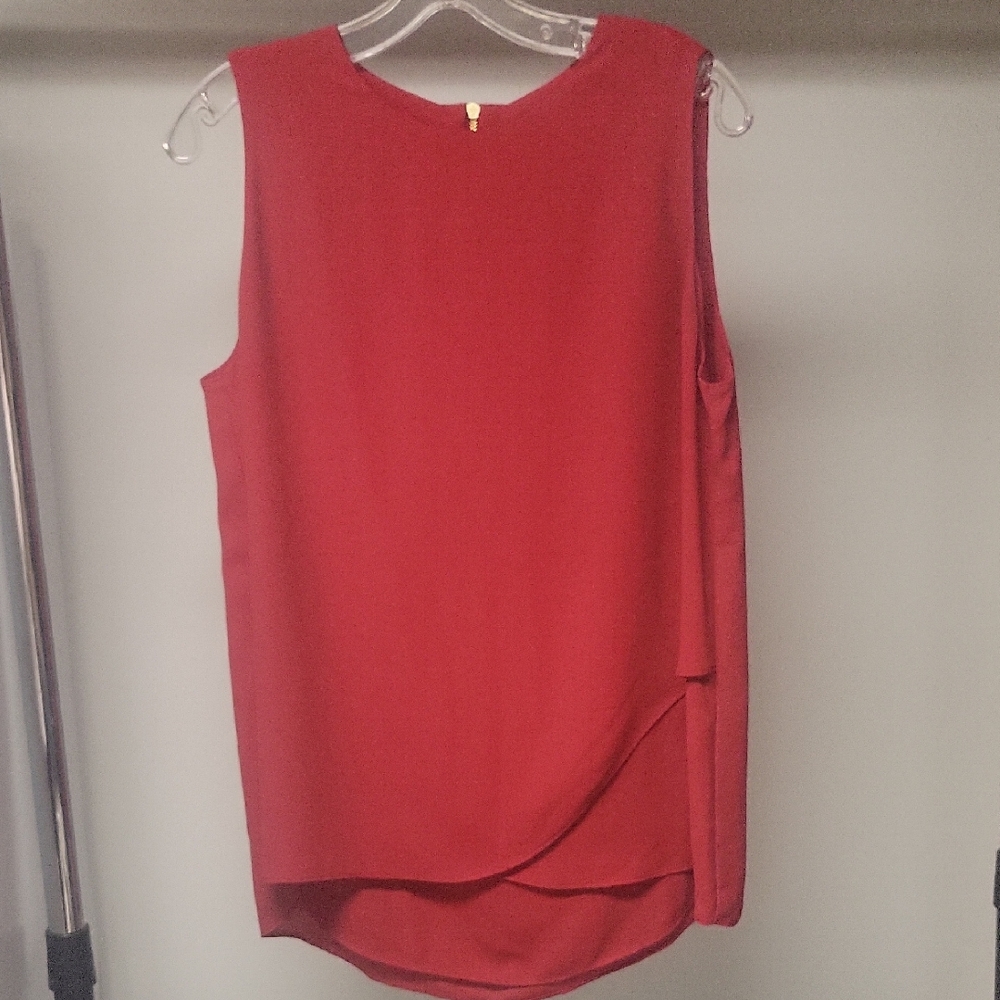Chico's Red High-Low Sleeveless Blouse